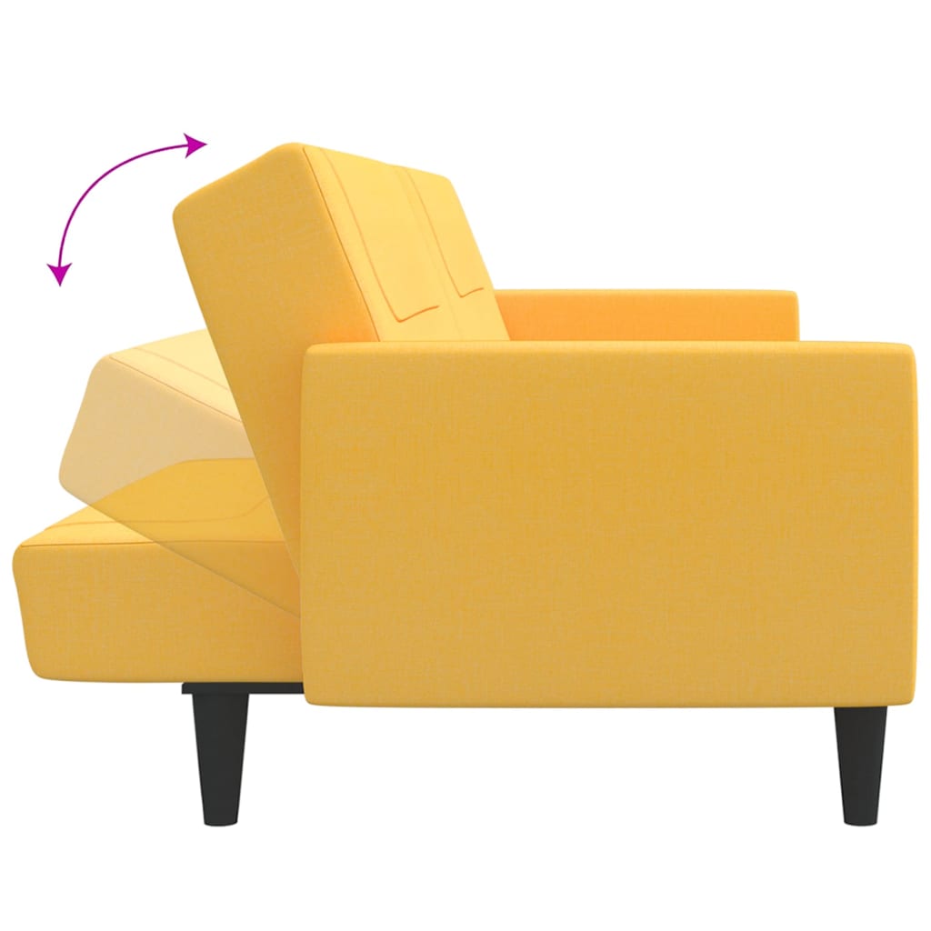 Schlafsofa 2-Sitzer Gelb Stoff