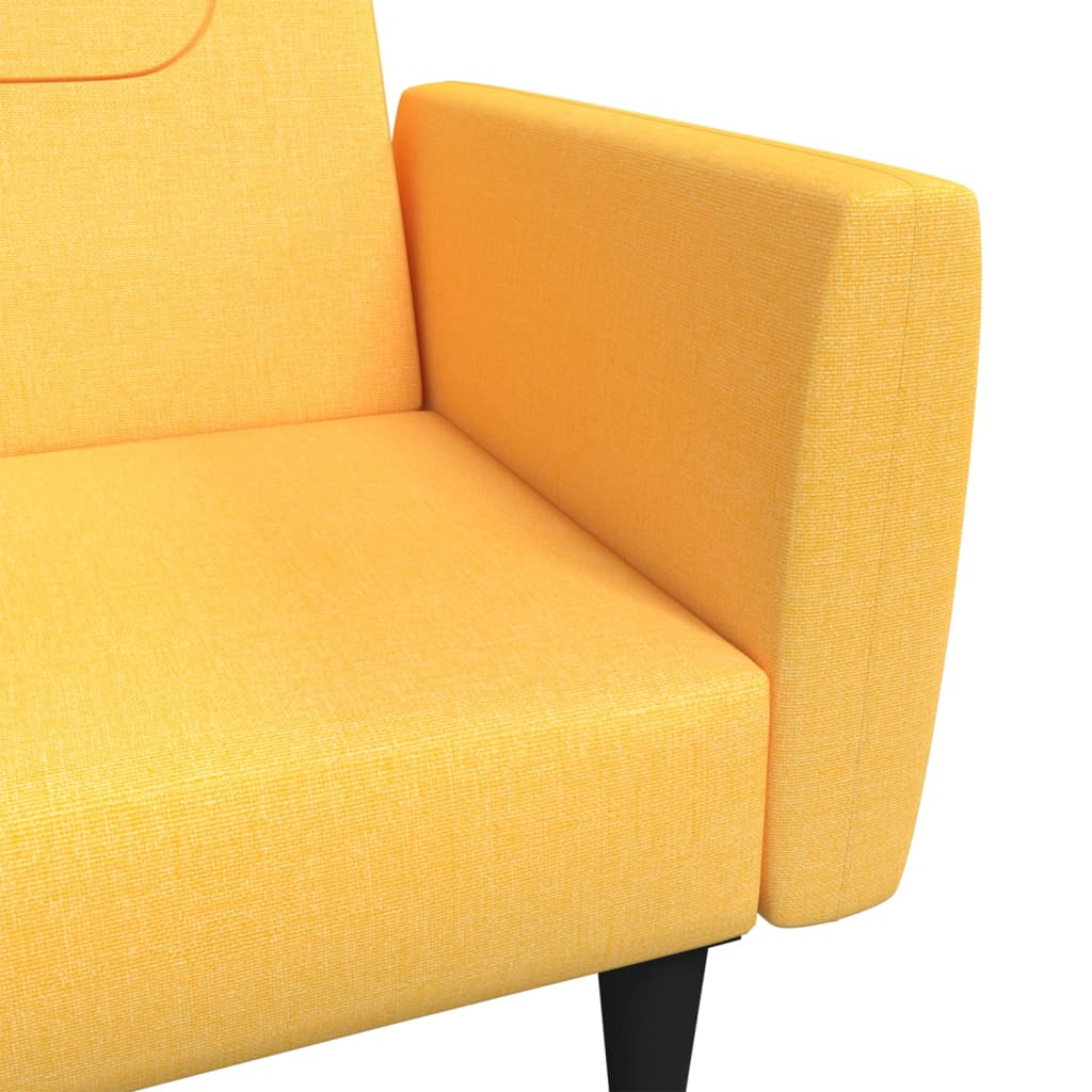 Schlafsofa 2-Sitzer Gelb Stoff