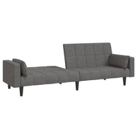 Thumbnail for Schlafsofa 2-Sitzer mit 2 Kissen Hellgrau Stoff