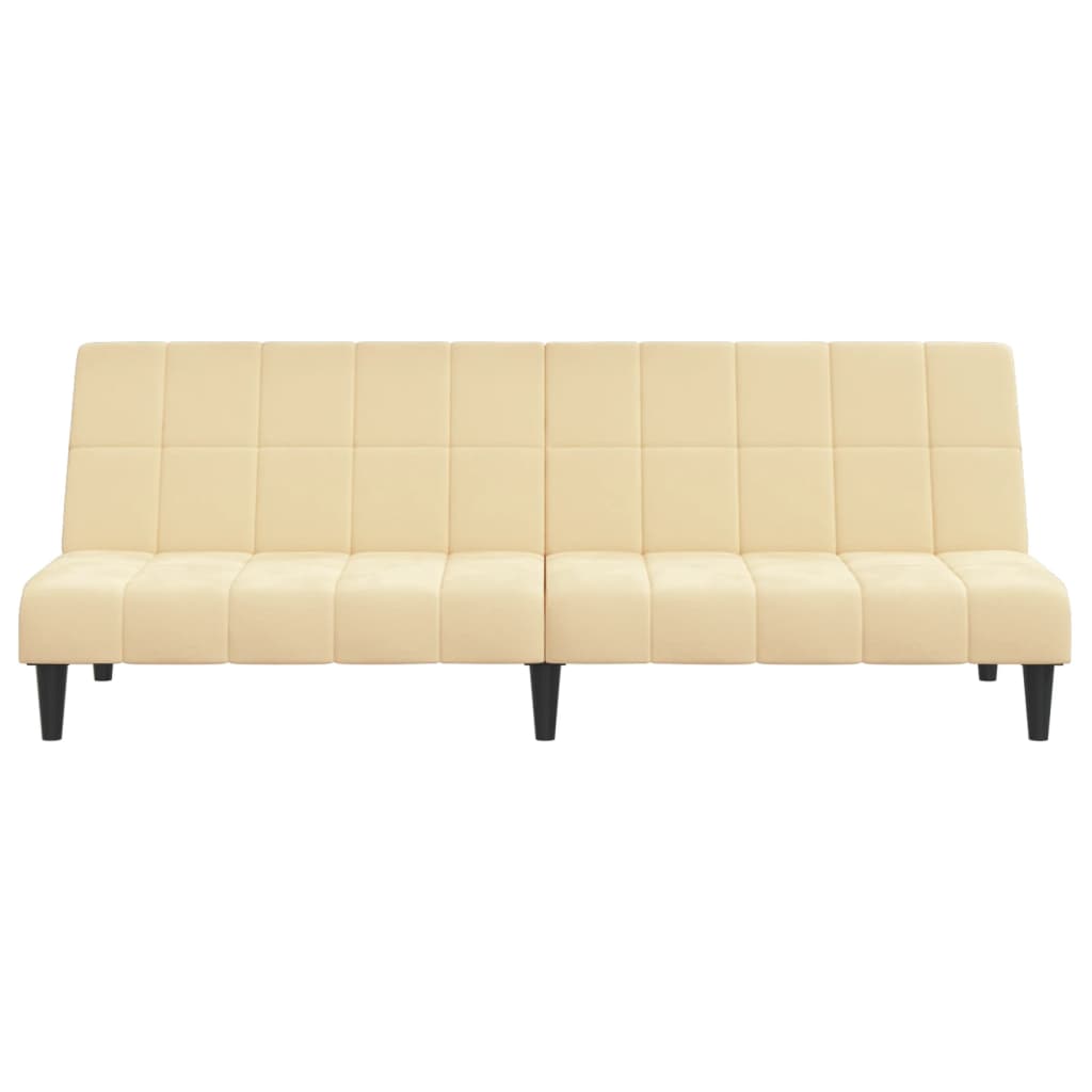 Schlafsofa 2-Sitzer Creme Samt