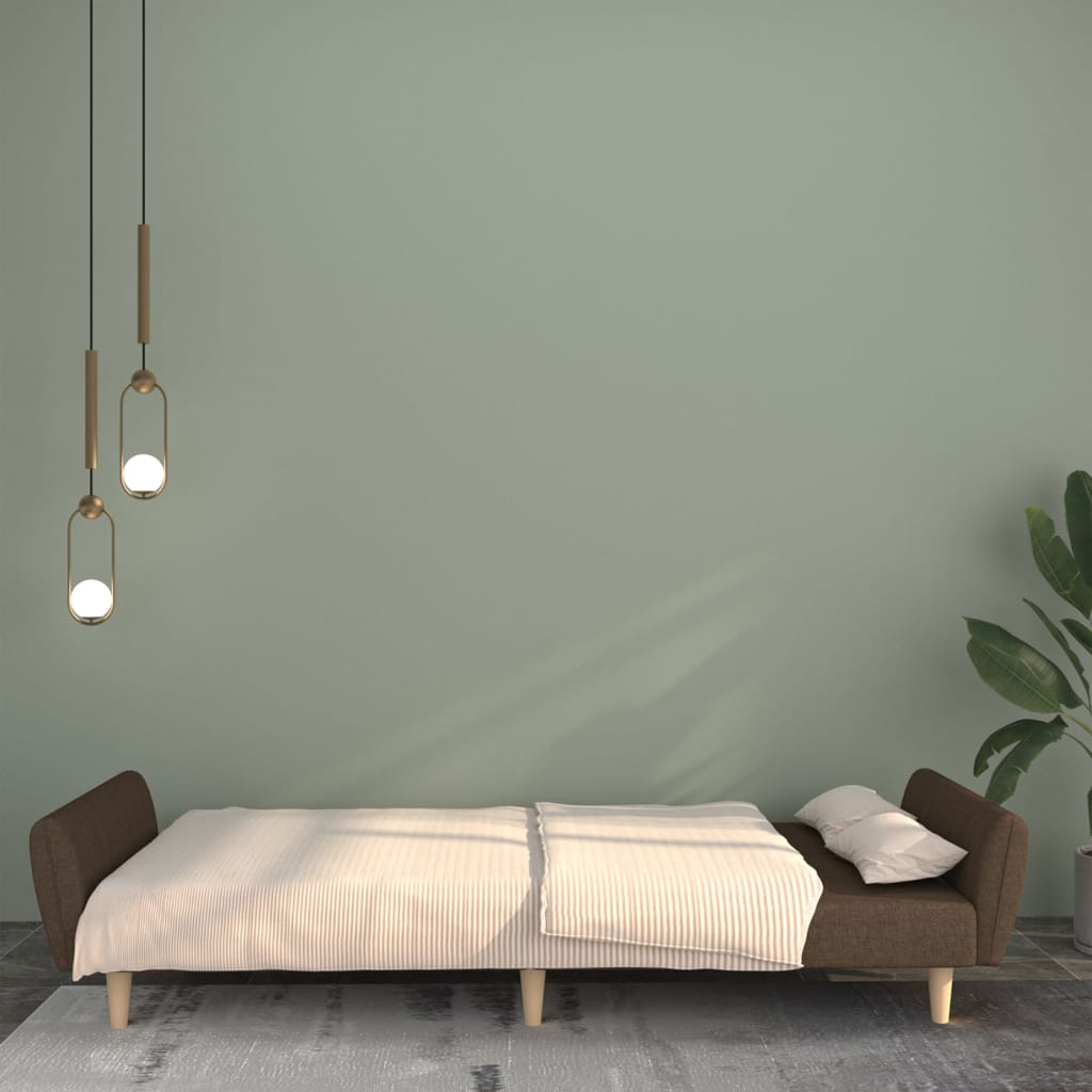 Schlafsofa 2-Sitzer Braun Stoff