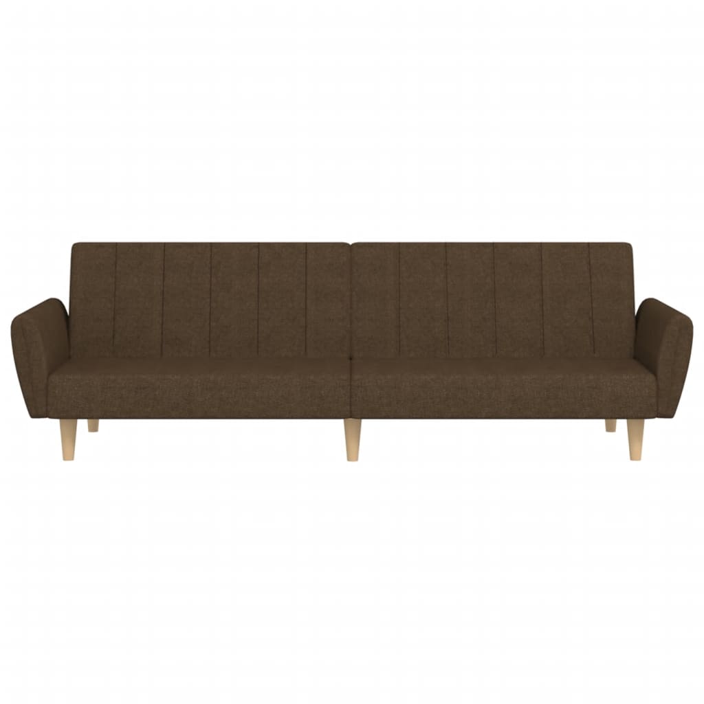 Schlafsofa 2-Sitzer Braun Stoff