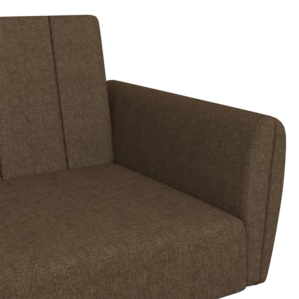 Schlafsofa 2-Sitzer Braun Stoff