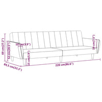 Thumbnail for Schlafsofa 2-Sitzer Dunkelgrau Samt