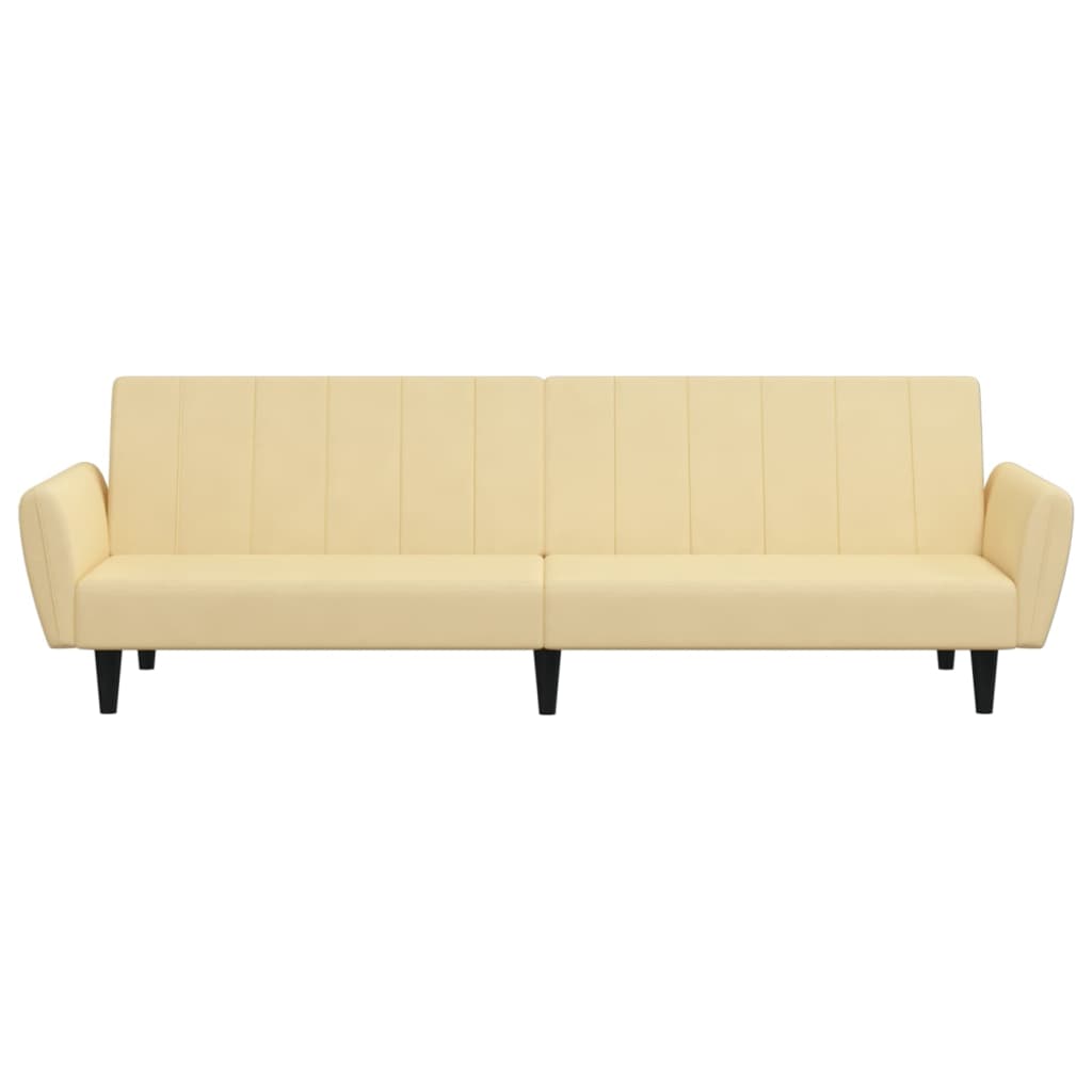 Schlafsofa 2-Sitzer Creme Samt