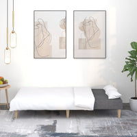 Thumbnail for Schlafsofa 2-Sitzer Dunkelgrau Stoff