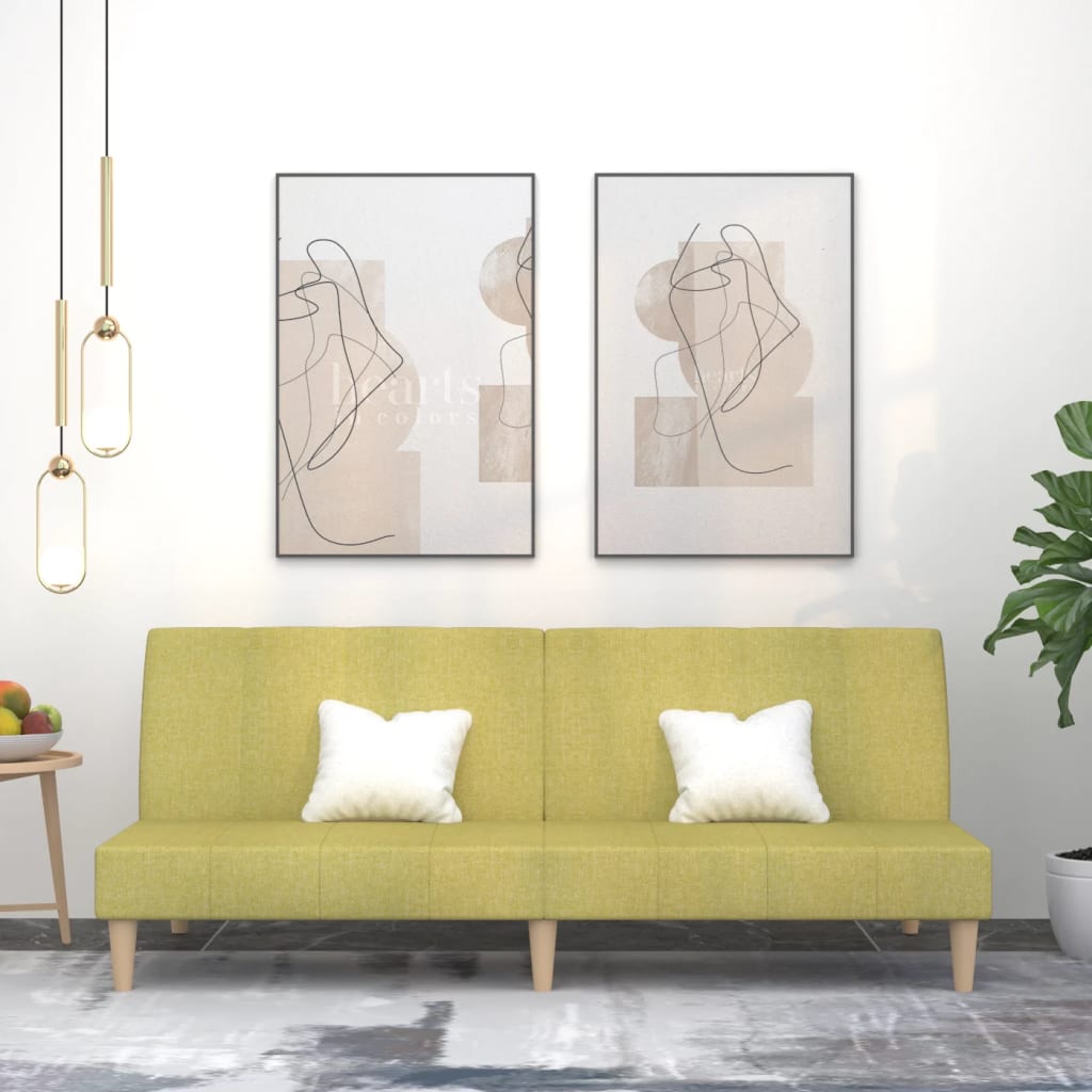 Schlafsofa 2-Sitzer Grün Stoff