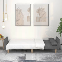 Thumbnail for Schlafsofa 2-Sitzer mit 2 Kissen Hellgrau Stoff