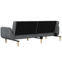 Thumbnail for Schlafsofa 2-Sitzer mit 2 Kissen Hellgrau Stoff