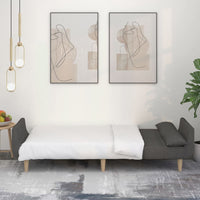 Thumbnail for Schlafsofa 2-Sitzer mit 2 Kissen Dunkelgrau Stoff