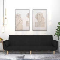 Thumbnail for Schlafsofa 2-Sitzer mit 2 Kissen Schwarz Stoff