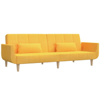 Thumbnail for Schlafsofa 2-Sitzer mit 2 Kissen Gelb Stoff