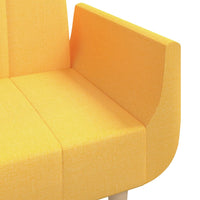 Thumbnail for Schlafsofa 2-Sitzer mit 2 Kissen Gelb Stoff