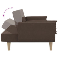 Thumbnail for Schlafsofa 2-Sitzer mit 2 Kissen Taupe Stoff