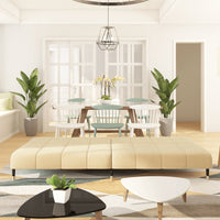 Thumbnail for Schlafsofa 2-Sitzer Creme Samt