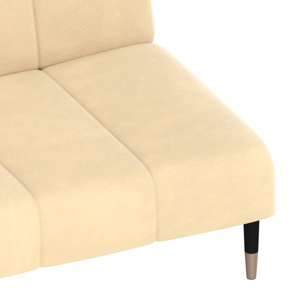 Schlafsofa 2-Sitzer Creme Samt