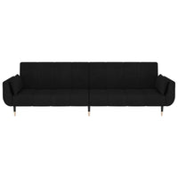 Thumbnail for Schlafsofa 2-Sitzer mit 2 Kissen Schwarz Samt