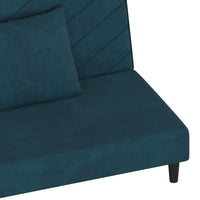 Thumbnail for Schlafsofa 2-Sitzer mit 2 Kissen Blau Samt