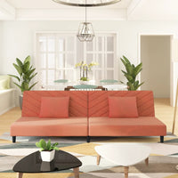 Thumbnail for Schlafsofa 2-Sitzer mit 2 Kissen Rosa Samt