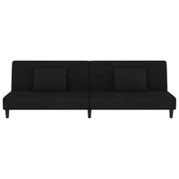 Thumbnail for Schlafsofa 2-Sitzer mit 2 Kissen Schwarz Samt