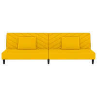 Thumbnail for Schlafsofa 2-Sitzer mit 2 Kissen Gelb Samt
