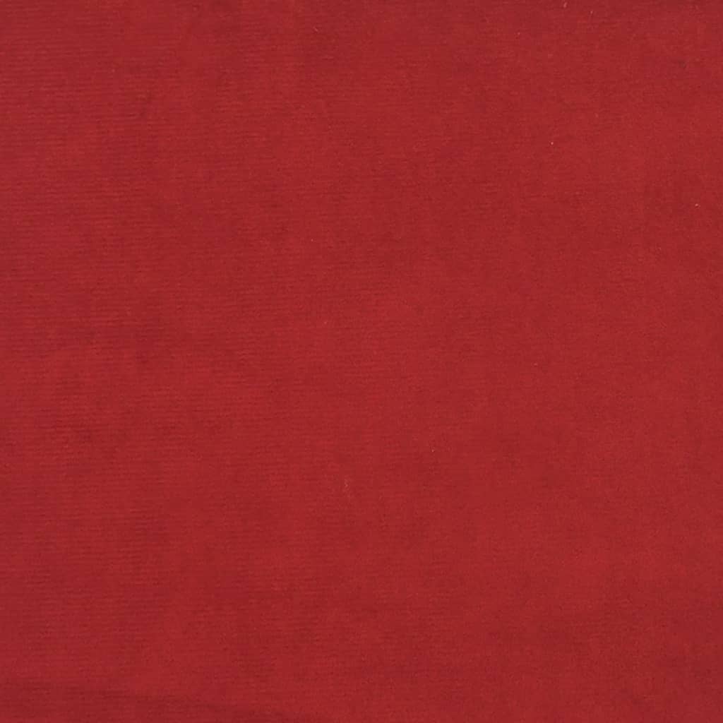 Schlafsofa 2-Sitzer mit 2 Kissen Weinrot Samt