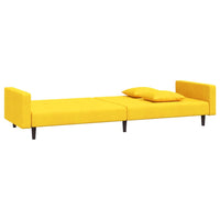 Thumbnail for Schlafsofa 2-Sitzer mit 2 Kissen Gelb Samt