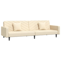 Thumbnail for Schlafsofa 2-Sitzer mit 2 Kissen Creme Samt