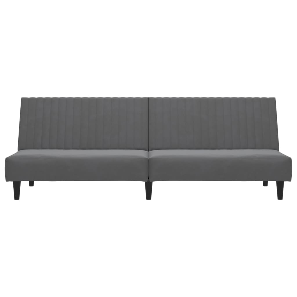 Schlafsofa 2-Sitzer Dunkelgrau Samt