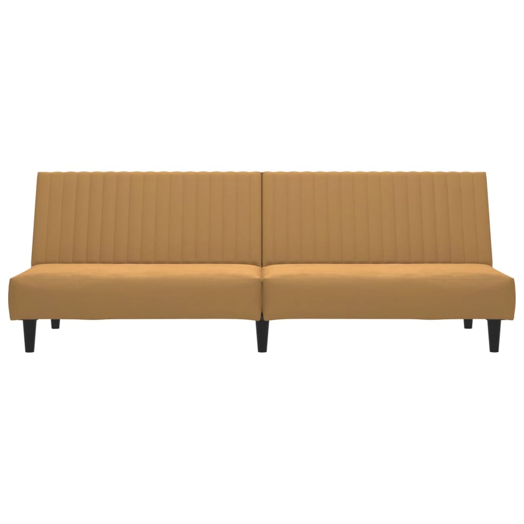 Schlafsofa 2-Sitzer Braun Samt