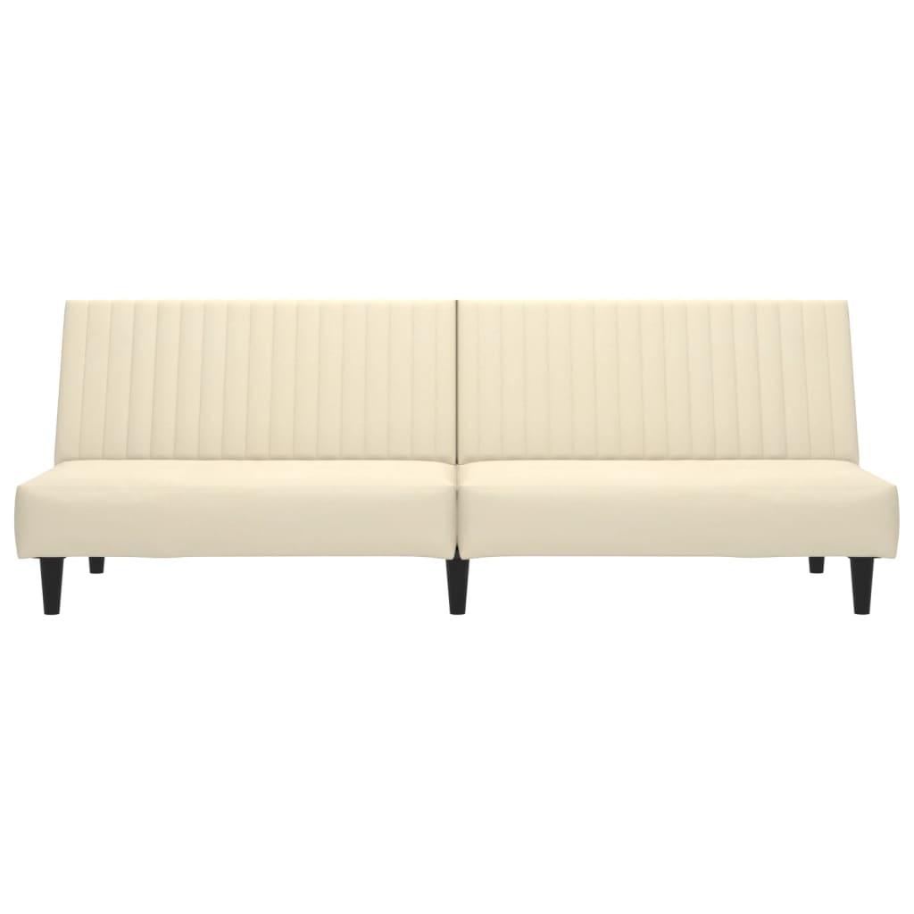 Schlafsofa 2-Sitzer Creme Samt