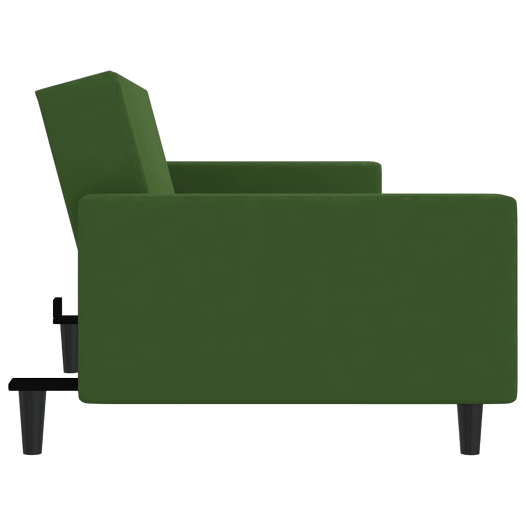 Schlafsofa 2-Sitzer Dunkelgrün Samt