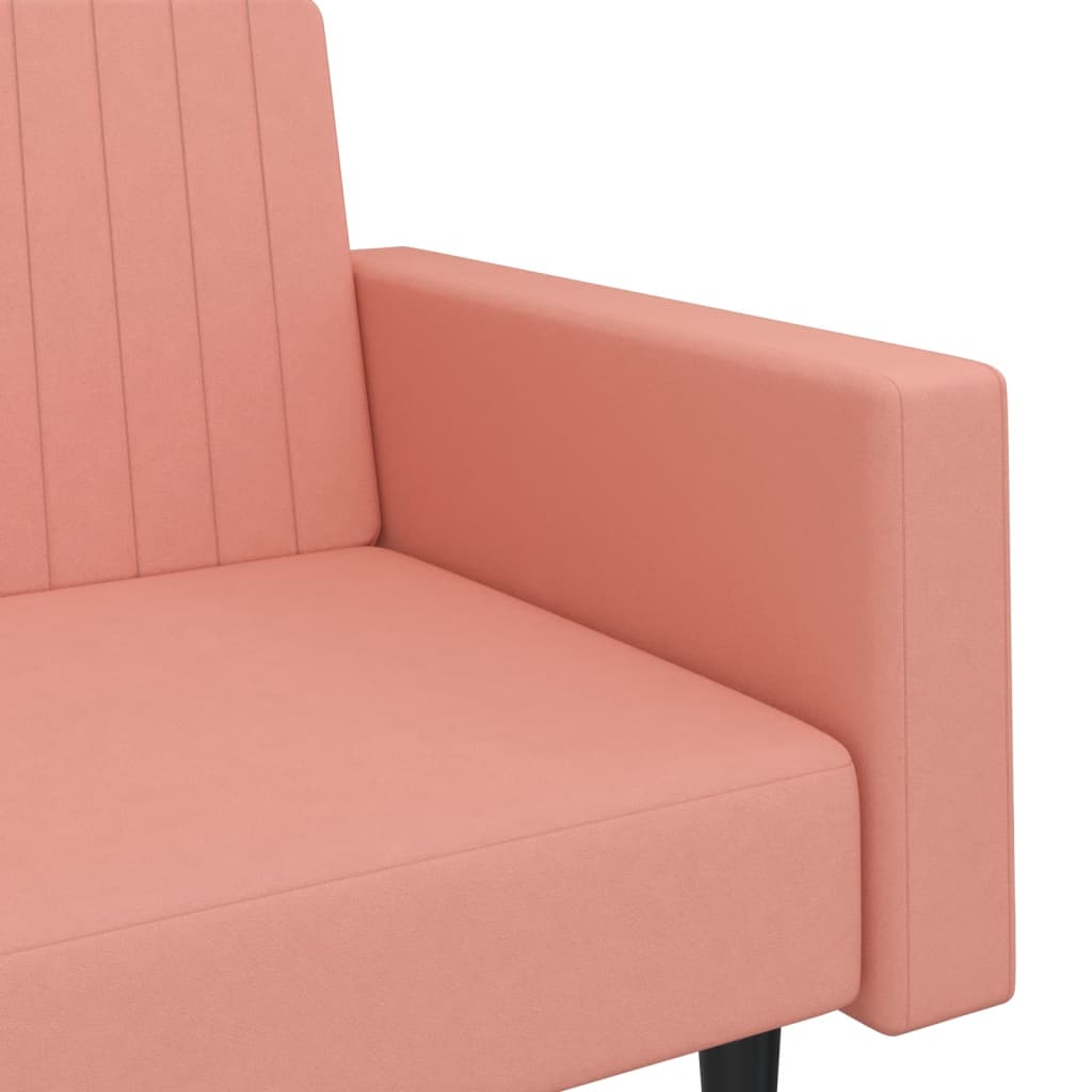 Schlafsofa 2-Sitzer Rosa Samt