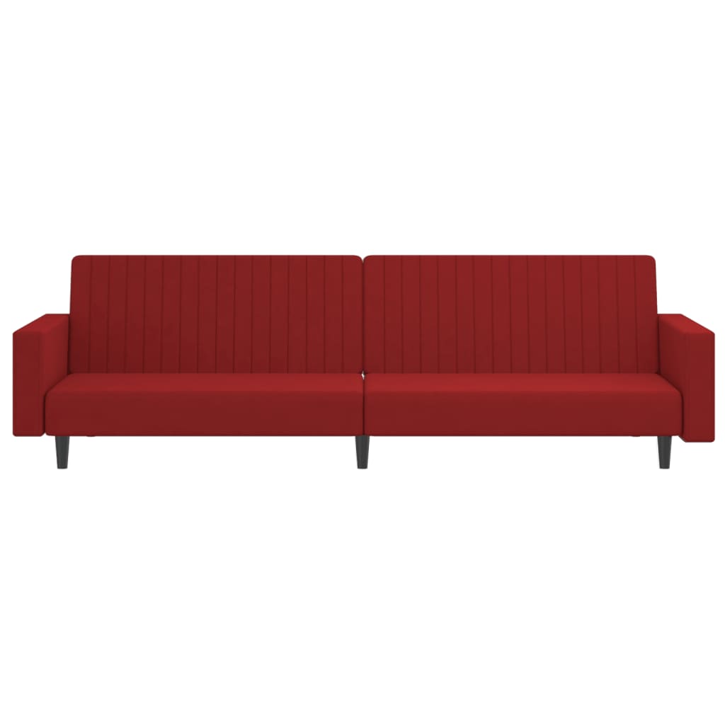 Schlafsofa 2-Sitzer Weinrot Samt