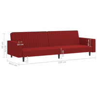 Thumbnail for Schlafsofa 2-Sitzer Weinrot Samt