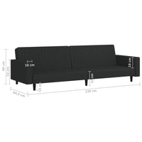 Thumbnail for Schlafsofa 2-Sitzer Schwarz Samt