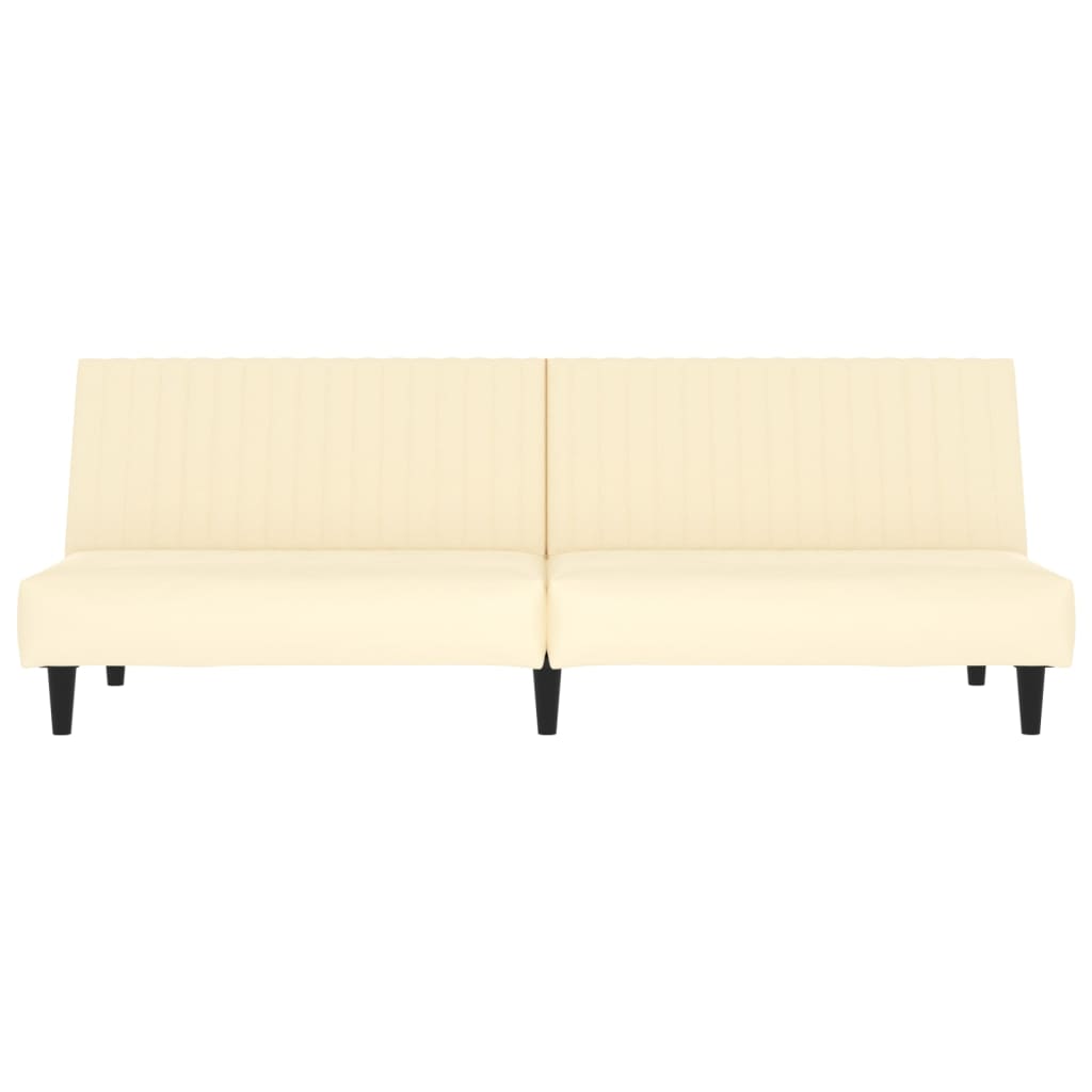 Schlafsofa 2-Sitzer Creme Kunstleder