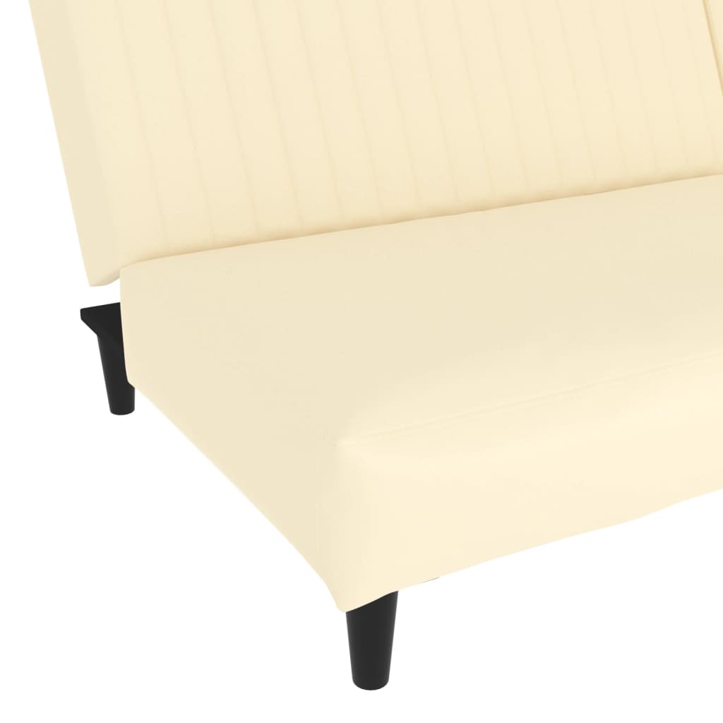 Schlafsofa 2-Sitzer Creme Kunstleder