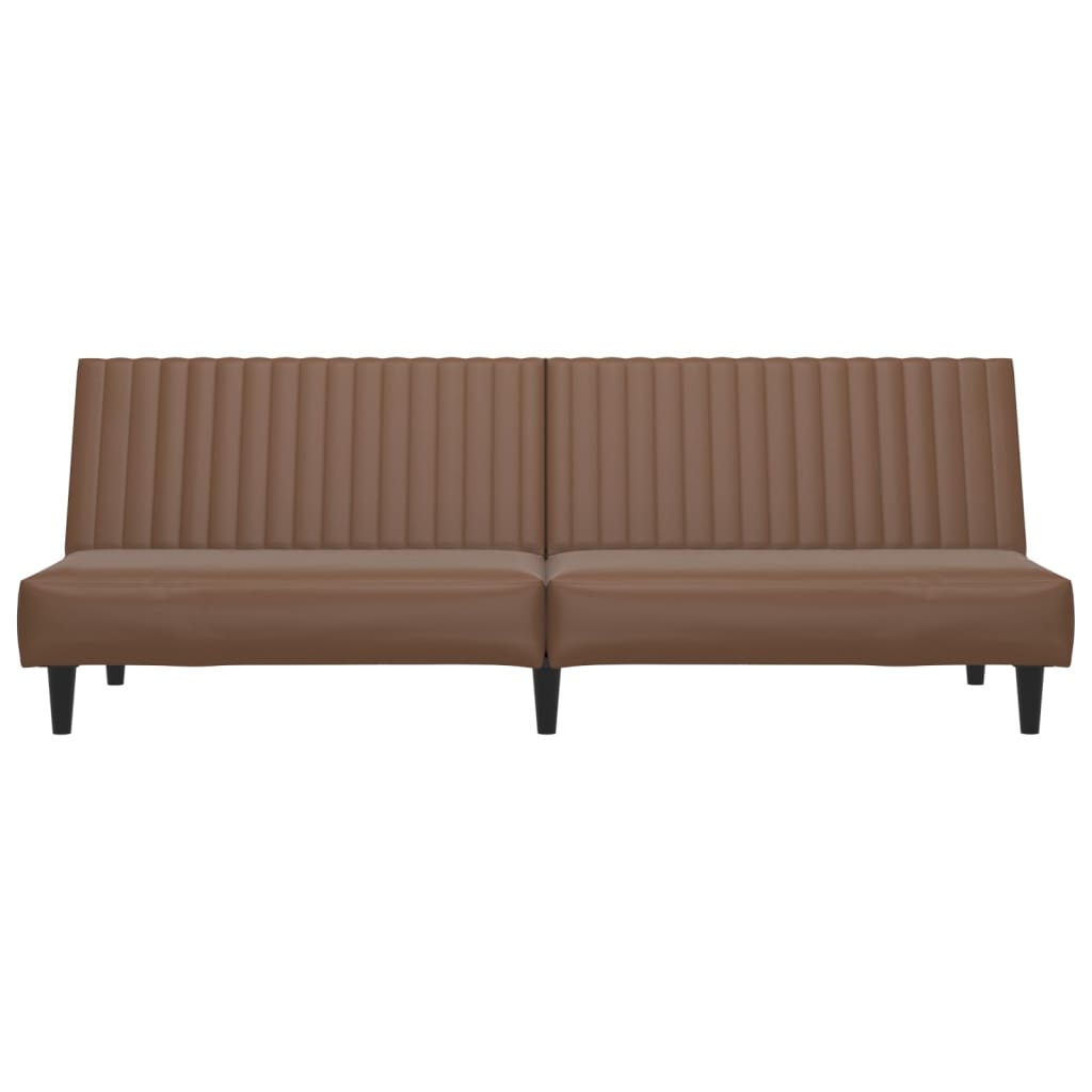 Schlafsofa 2-Sitzer Braun Kunstleder