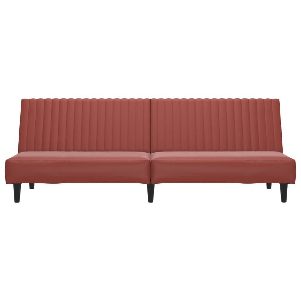 Schlafsofa 2-Sitzer Weinrot Kunstleder