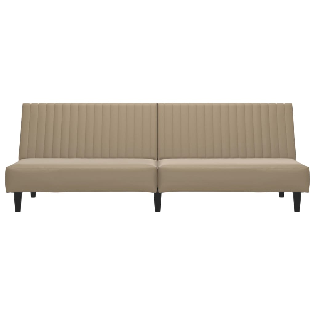 Schlafsofa 2-Sitzer Cappuccino-Braun Kunstleder