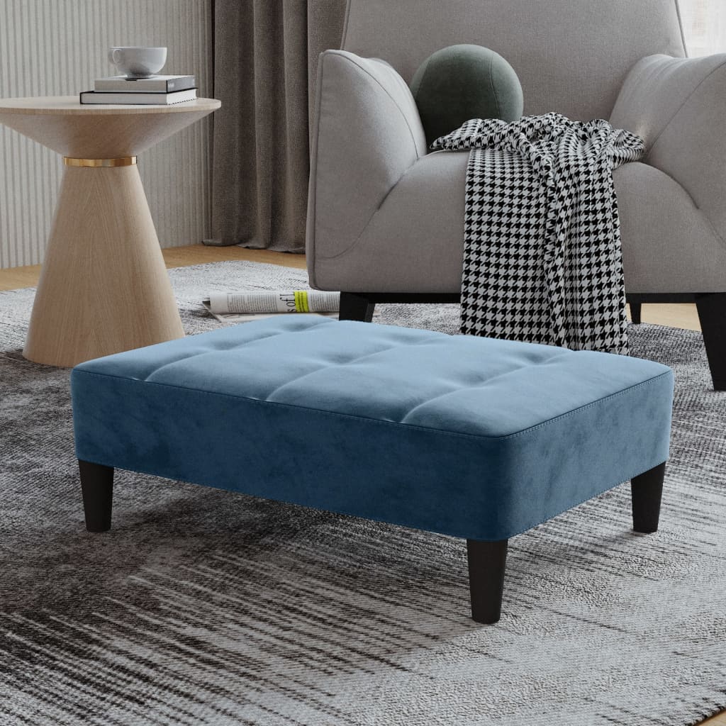 Fußhocker Blau 78x56x32 cm Samt