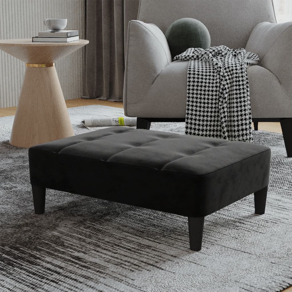 Fußhocker Schwarz 78x56x32 cm Samt