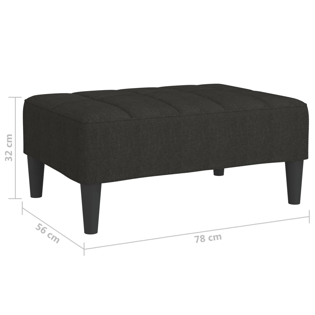 Fußhocker Schwarz 78x56x32 cm Stoff