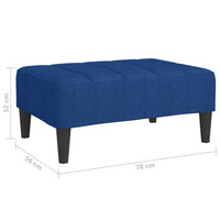 Thumbnail for Fußhocker Blau 78x56x32 cm Stoff