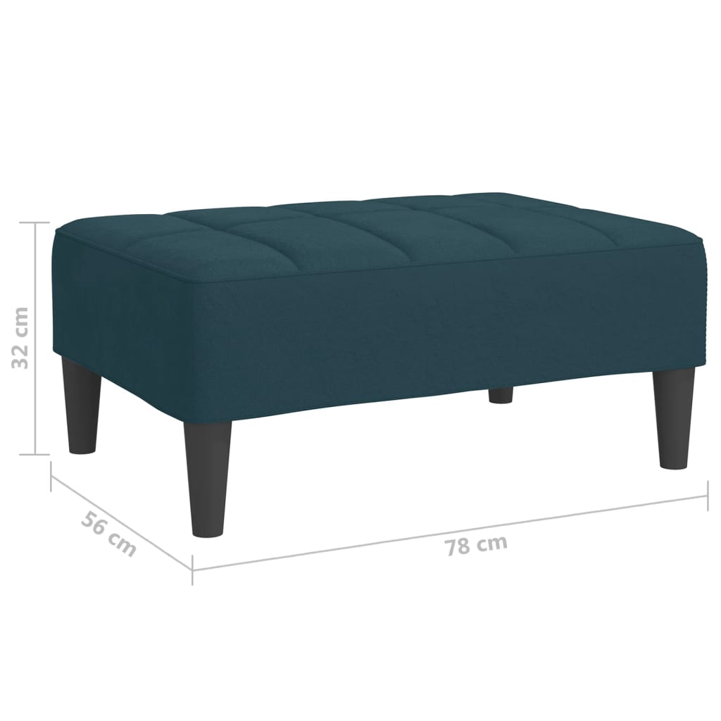 Fußhocker Blau 78x56x32 cm Samt