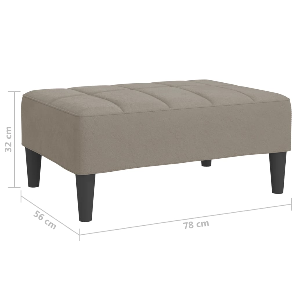 Fußhocker Hellgrau 78x56x32 cm Samt
