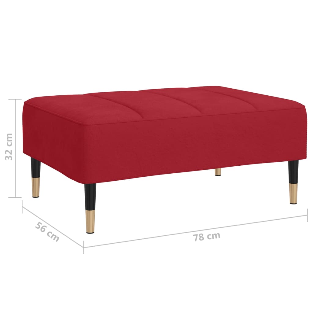 Fußhocker Weinrot 78x56x32 cm Samt