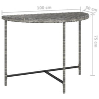Thumbnail for Gartentisch Grau 100x50x75 cm Poly Rattan
