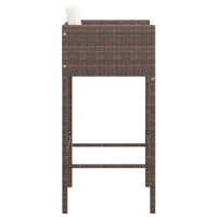 Thumbnail for Barhocker 2 Stk. mit Kissen Braun Poly Rattan